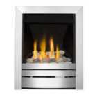 Focal Point Fires 3.2kW Lorient Brushed Steel Slimline Radiant Gas Fire - Chrome
