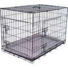 Pretty Pooch Dog Crate w/ Tray, Double Door (Large - 36'')