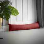 Velvet Chenille Draught Excluder 90cm x 15cm x 15cm Red