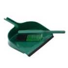 Jvl Outdoor Large Dustpan And Brush, Green