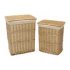 Jvl Handwoven Acacia Rectangular Willow Baskets, Honey Finish