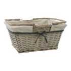 Jvl Arianna Rectangular Willow Shopping Basket, Grey Wash
