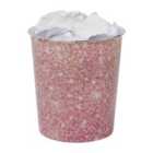 Jvl Small Pink Sparkle Waste Paper Bins, 24.5Cmx26.5Cm, Set Of 2