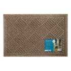 Jvl Dirt Defender Doormat, 40X60Cm, Beige Squares, Set Of 2