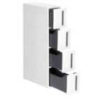 Songmics 4-drawer Storage Unit Tower For Bathroom / Kitchen - White And Grey