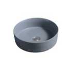Limoge® 7844 Ceramic Vert Round Countertop Basin In Dark Grey