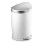 Simplehuman 10L Semi-round Bin, White