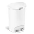 Simplehuman 50L Semi-round Bin, White Plastic