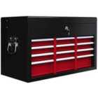 HOMCOM Lockable Metal Tool Chest w/ 6 Drawer - Red