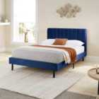 Aspire Furniture Rosella Upholstered Bed Navy - Super King