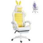 Vinsetto Racing Style Gaming Chair with Rabbit Ears, Yellow