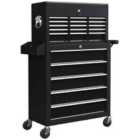 HOMCOM Rolling Tool Chest Lockable Roller Cabinet - Black