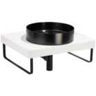 Abode Cava Round Countertop Steel Black Basin with White Worktop, Matt Black Bottle Trap & Towel Rail