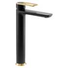 Abode Levarto Tall Basin Mixer Tap - Black & Brass