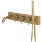 Melbury Pro Wall Mounted Concealed Bath Shower Mixer - Brushed Bass