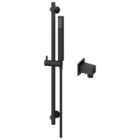 Hadleigh Shower Riser Rail, Wall Outlet, Hose & Handset Accessories Kit - Matt Black