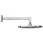 Hadleigh 250mm Ceiling Mounted Round Shower Head with Square Arm - Chrome