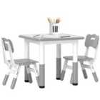 Aiyaplay 3 Pcs Height Adjustable Kids Table And Chair Set For Playroom - Grey