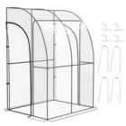 Outsunny 143X118X212Cm Walk in Lean To Wall Tunnel Plastic Greenhouse With Doors