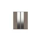One Call Reims 4 Door Wardrobe With 2 Mirrors Ready Assembled Beige Grey Oak