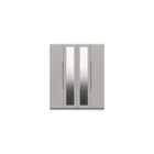 One Call Furniture Antibes 4 Door Wardrobe With Two Mirrors Ready Assembled Gloss Fronts Light Grey