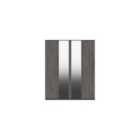 One Call Reims 4 Door Wardrobe With 2 Mirrors Ready Assembled Dark Grey Oak