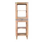 IH Design Cotati Acacia Wood 1 Drawers Slim Bookcase