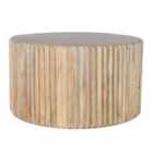IH Design Myrine Carved Mango Wood Round Coffee Table