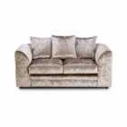 Luxury Life Dylan Crushed Velvet 2 Seater Fabric Sofa In Mink