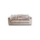 Luxury Life Dylan Crushed Velvet 3 Seater Fabric Sofa In Mink