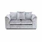 Luxury Life Dylan Crushed Velvet 2 Seater Fabric Sofa In Silver