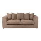 Luxury Life Dylan Jumbo Cord 3 Seater Fabric Sofa In Coffee