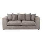 Luxury Life Dylan Jumbo Cord 3 Seater Fabric Sofa In Grey
