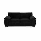 Luxury Life Amalfi Jumbo Cord 3 Seater Fabric Sofa In Black