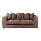 Luxury Life Dylan Jumbo Cord 3 Seater Fabric Sofa In Chocolate