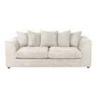 Luxury Life Dylan Jumbo Cord 3 Seater Fabric Sofa In Cream