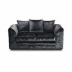 Luxury Life Dylan Crushed Velvet 2 Seater Fabric Sofa In Black