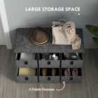 HOMCOM Shoe Bench with Cushioned Seat, 6 Fabric Drawers