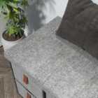 HOMCOM Shoe Bench w/ Cushioned Seat, 6 Fabric Drawers - Grey