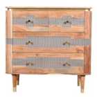 IH Design Cotati Acacia Wood 4 Drawers Chest
