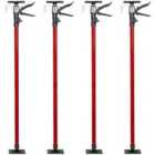 Tectake 4 Plasterboard Props 115 Up To Max. 290cm Red