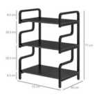 HOMCOM 3-Tier Storage Shelf, Metal Shelves - Black