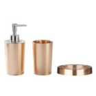 3Pc Shine Bathroom Set, Tumbler, Dispenser And Soap Dish
