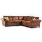 Luxury Life Oakland Suede 4-5 Seater Fabric Corner Sofa In Tan Brown