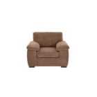 Luxury Life Amalfi Jumbo Cord Fabric Armchair In Coffee
