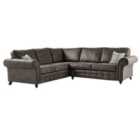 Luxury Life Oakland Suede 4-5 Seater Fabric Corner Sofa In Charcoal Black