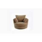 Luxury Life Dylan Jumbo Cord Fabric Swivel Chair Armchair In Coffee