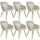 Tectake 6 Marilyn Velvet-look Chairs Gold