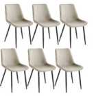 Tectake Velvet Accent Chair Monroe, Set Of 6