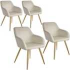 Tectake 4 Marilyn Velvet-look Chairs Gold